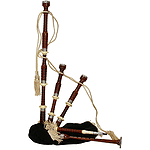 Bagpipe, Engraved, Rosewood, Black Cover