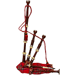 Bagpipe, Engraved, Rosewood,Tartan Cover