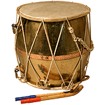 Gharwali Tribal Dhol, Copper, W/ Beaters