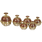 Elephant Bells, Set of 6, Carmine Red