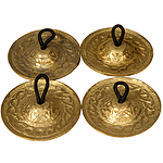 Finger Cymbals, Cast, Engraved, 4.5cm
