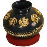 Ghatam, Floral with Cushion, Small