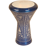 Aluminum Doumbek, Traditional Motif Blue