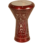 Aluminum Doumbek, Traditional Motif Red