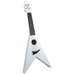 Mahalo UG-40WT Flying V style White Ukulele w/Gig Bag