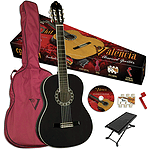 Valencia VG-CG1KB Student Classical Guitar Outfit - Black - 3/4-size