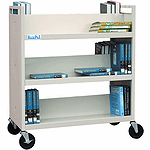Book Carts, Putty Color, UPS-Able Double Sided Six Shelves