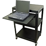 Buhl Steel Cart, Adjustable 26" to 42" with Pull Ot Lap Top Shelve and Electric