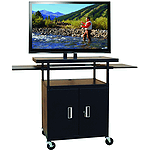 Buhl Flat Panel AV Cart with Locking Cabinet Adjustable 34" to 54"
