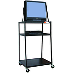 Buhl Wide Body Media Cart, 54" High with Electric Outlets