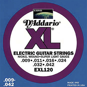 D'Addario XL Electric Guitar Strings - Super Light, 3 sets of strings