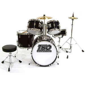 TKO 5-Piece Junior Drum Set - Black Finish