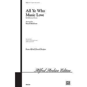 All Ye Who Music Love - 3-Part Mixed, A Cappella