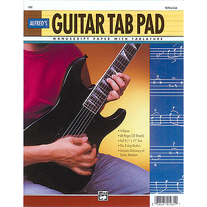 Guitar Tab Pad, 8-1/2 X 11, 64 Pages (3-Hole Punched for Ring Binders)
