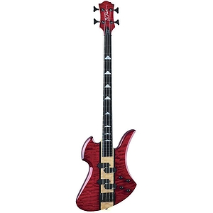 B.C. Rich Heritage Classic Mockingbird Electric Bass Guitar - Trans Red