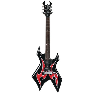 B.C. Rich Metal Master Warlock Electric Guitar - Black w/Red Graphic
