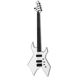 B.C. Rich Warlock 5 String Paolo Signature Electric Bass Guitar - White