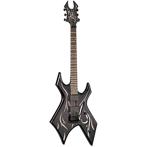 B.C. Rich Kerry King Wartribe 6 Warlock Electric Guitar, Trans Black with Tribal Graphic