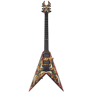 B.C. Rich Kerry King Signature V2 Electric Guitar, Black with Generation 2 Flame Graphic