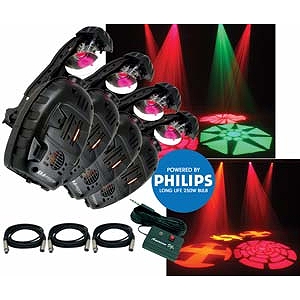 American DJ - DJ Scan 250 HP System - 4x DJ Scan 250 HP Scanners w/ XLR cables & Controller