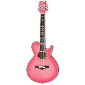 Daisy Rock Wildwood Acoustic Guitar - Pink Burst, Left-Handed