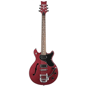 Daisy Rock Stardust Retro-H De-Luxe Guitar - Ruby Sparkle