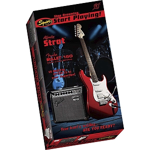 Squier® Stop Dreaming, Start Playing™ Guitar Pack - Affinity Strat® HSS with Bullet™ 150 Amp - Black