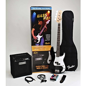 Squier® Bass Pak Bass Guitar Starter Pack - Black