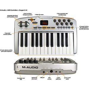 M-Audio Oxygen 8 v.2 25-key USB MIDI Keyboard Controller