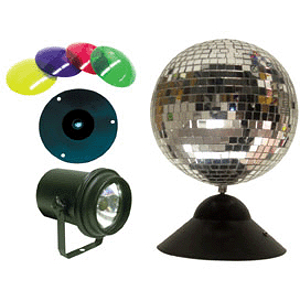 American DJ MB8 Mirror Ball Combo Package - 8" Mirror Ball w/tabletop motor and pin spot