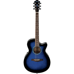 Ibanez AEG10E Steel-string Acoustic-Electric Guitar - Transparent Blue Sunburst