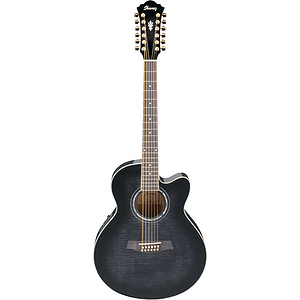 Ibanez AEL2012 Steel-string 12-string Acoustic-Electric Guitar - Transparent Black Sunburst