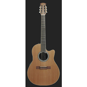 Ovation Celebrity CC059 Shallow-body Nylon-string Acoustic-Electric Guitar - Natural Cedar