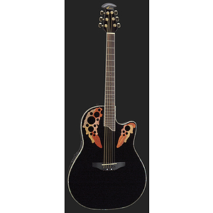 Ovation Celebrity Deluxe CC44 Mid-Depth Multi-soundhole Acoustic-Electric Guitar - Black