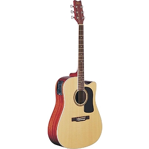 Washburn Dreadnought Cutaway Acoustic-Electric - Natural - with hardshell case