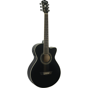 Washburn EA10 Festival Series Petite Jumbo Acoustic-Electric Guitar - Black