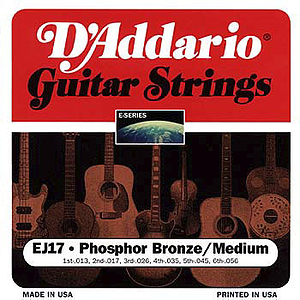 D'Addario Phosphor Bronze Acoustic Guitar Strings - Medium, 3-pack