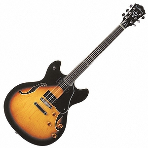 Washburn HB30 Hollow-Body Electric Guitar - Tobacco Sunburst - with case
