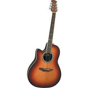 Ovation Celebrity LCC047 Mid-Depth Acoustic-Electric Guitar - Honey Burst, LEFT-HANDED