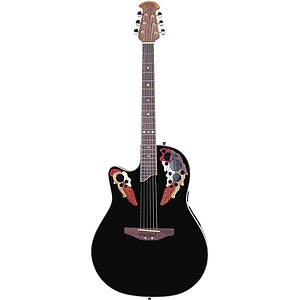 Ovation Celebrity Deluxe LCS247 Left-handed Multi-soundhole Acoustic-Electric Guitar - Black