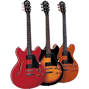 Oscar Schmidt OE30 Semi Hollow Body Electric Guitar - Black