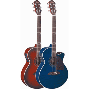 Oscar Schmidt OG10CE Acoustic-Electric Guitar - Red