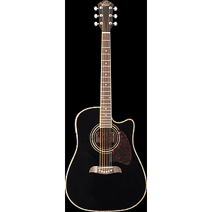 Oscar Schmidt Acoustic-Electric Dreadnought Cutaway - Black