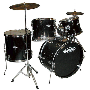Excel 505 Series 5 Piece Drum Set, Black