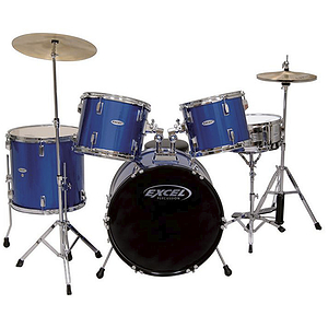 Excel 505 Series 5 Piece Drum Set, Blue