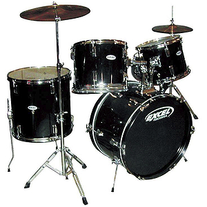 Excel 535 Series 5 Piece Drum Set, Black