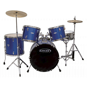Excel 535 Series 5 Piece Drum Set, Metallic Blue