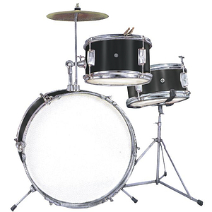 Excel 3 Piece "Junior" Drum Set, Black