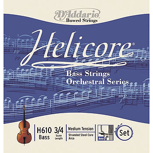 Helicore Orchestral Bass String Set, 3/4 & 4/4