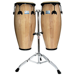 Natural Conga Set, 10'' and 11'', w/Cradle Stand